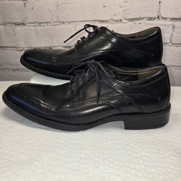 JOHNSTON AND MURPHY BARTLETT MOC TOE SHOES BLACK NAPPA LEATHER, MENS 8 EUC - Picture 7 of 7